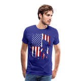 Bigfoot American Flag Men's Premium T-Shirt (CK4319) - royal blue