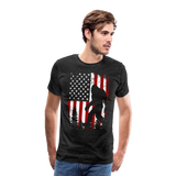 Bigfoot American Flag Men's Premium T-Shirt (CK4319) - charcoal grey