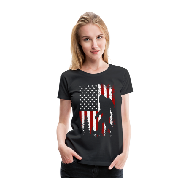 Bigfoot Flag Women’s Premium T-Shirt (CK4319) - black