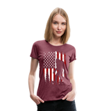 Bigfoot Flag Women’s Premium T-Shirt (CK4319) - heather burgundy