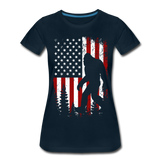 Bigfoot Flag Women’s Premium T-Shirt (CK4319) - deep navy