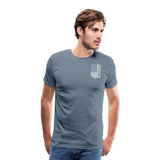 Papa American Flag Men's Premium T-Shirt (CK1902) - steel blue