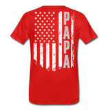 Papa American Flag Men's Premium T-Shirt (CK1902) - red