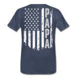 Papa American Flag Men's Premium T-Shirt (CK1902) - heather blue
