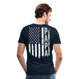 Papa American Flag Men's Premium T-Shirt (CK1902) - deep navy