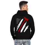 Firefighter Flag Axe Gildan Heavy Blend Adult Hoodie - black
