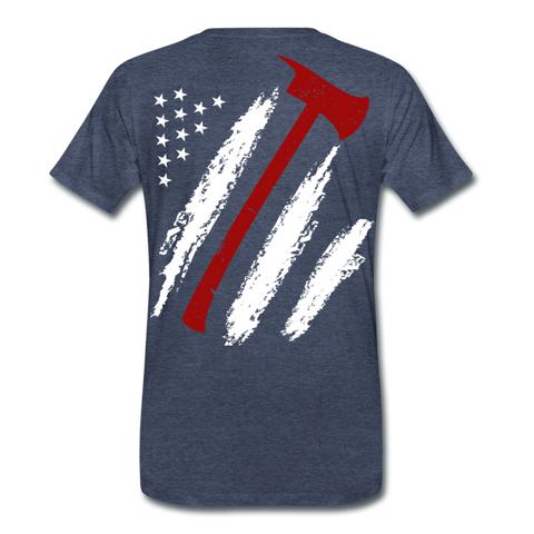 Firefighter Flag Axe Men's Premium T-Shirt - heather blue