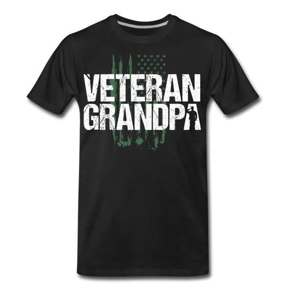 Veteran Grandpa American Flag Men's Premium T-Shirt (CK1910) - black