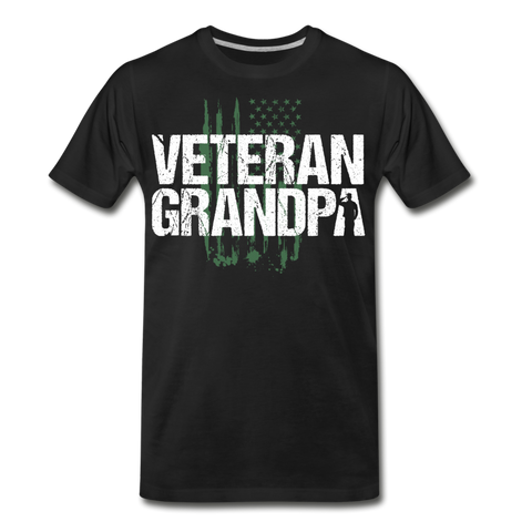 Veteran Grandpa American Flag Men's Premium T-Shirt (CK1910) - black