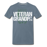 Veteran Grandpa American Flag Men's Premium T-Shirt (CK1910) - steel blue