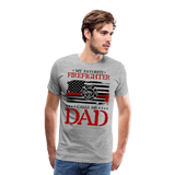 My Favorite Firefighter Call Me Dad Men's Premium T-Shirt  (CK3703) - heather gray