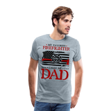 My Favorite Firefighter Call Me Dad Men's Premium T-Shirt  (CK3703) - heather ice blue