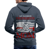 My Favorite Firefighter Calls Me Mom Men’s Premium Hoodie (CK3702) - heather denim