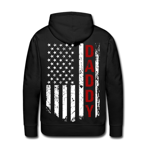 Daddy American Flag Men’s Premium Hoodie - black