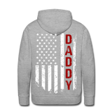Daddy American Flag Men’s Premium Hoodie - heather grey