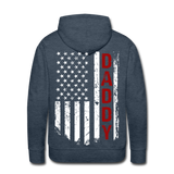 Daddy American Flag Men’s Premium Hoodie - heather denim