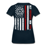 Best Firefighter Mom Ever Women’s Premium T-Shirt - deep navy