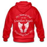 Mom and Dad Guardian Angel Gildan Heavy Blend Adult Zip Hoodie - red