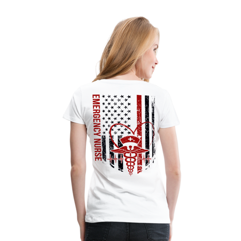 Emergency Nurse Flag Women’s Premium T-Shirt (CK4126) - white