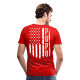 Popo American Flag Men's Premium T-Shirt - red