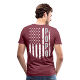 Popo American Flag Men's Premium T-Shirt - heather burgundy