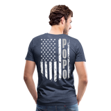 Popo American Flag Men's Premium T-Shirt - heather blue