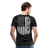 Popo American Flag Men's Premium T-Shirt - charcoal grey