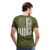 Popo American Flag Men's Premium T-Shirt - olive green