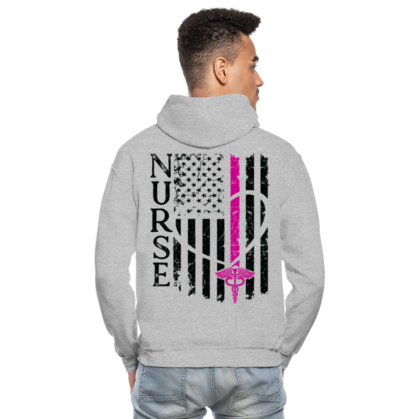 Alicia RN Nurse Flag Gildan Heavy Blend Adult Hoodie - heather gray