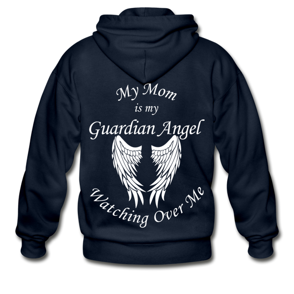 Mom Guardian Angel Gildan Heavy Blend Adult Zip Hoodie (CK3545 Mom Zip) - navy