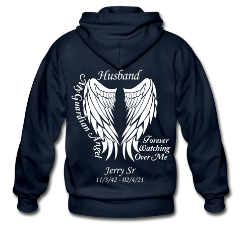 Husband Jerry Sr Gildan Heavy Blend Adult Zip Hoodie - navy
