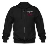 Kary RN Pink on Front Gildan Heavy Blend Adult Zip Hoodie - black