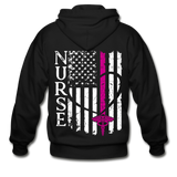 Kary RN Pink on Front Gildan Heavy Blend Adult Zip Hoodie - black