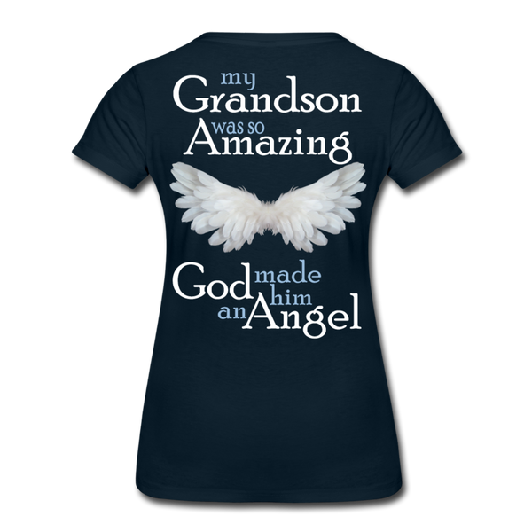 Grandson Amazing Angel Women’s Premium T-Shirt (CK3573) - deep navy