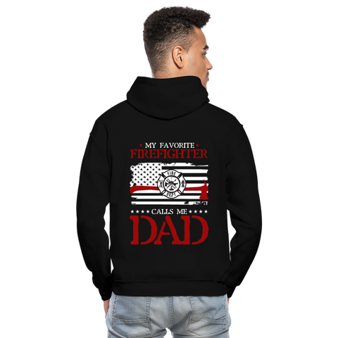 My Favorite Firefighter Calls Me Dad Gildan Heavy Blend Adult Hoodie (CK3703 - black