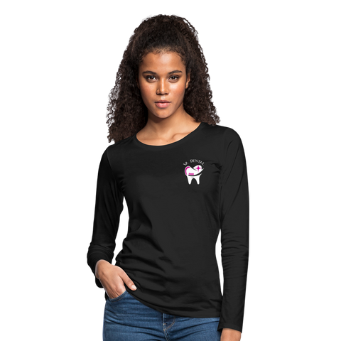 VA Dental Women's Premium Slim Fit Long Sleeve T-Shirt - black