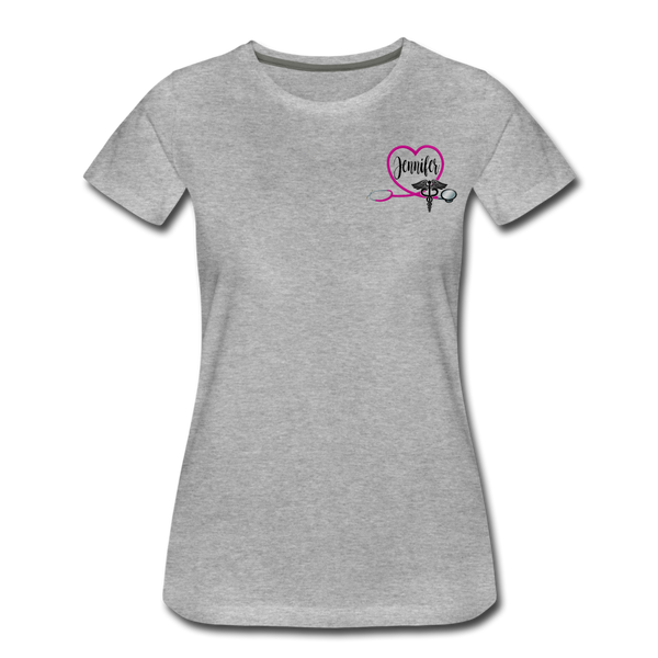 Jennifer Emergency Nurse Flag Women’s Premium T-Shirt - heather gray