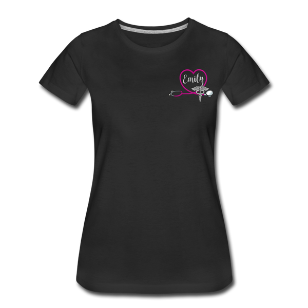 Emily Emergency Nurse Flag Women’s Premium T-Shirt - black