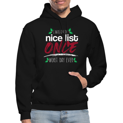 Nice List Once Gildan Heavy Blend Adult Hoodie (CK4308) - black