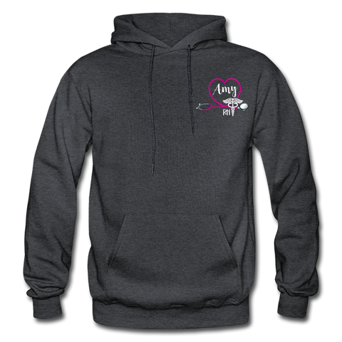 Amy RN Nurse Flag Gildan Heavy Blend Adult Hoodie - charcoal grey