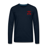 Emergency Nurse RN Flag Men's Premium Long Sleeve T-Shirt (CK4126) - deep navy