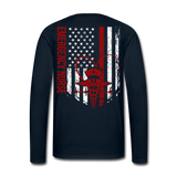 Emergency Nurse RN Flag Men's Premium Long Sleeve T-Shirt (CK4126) - deep navy