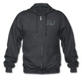 Nurse Flag Stethoscope Heart Beat Gildan Heavy Blend Adult Zip Hoodie - deep heather