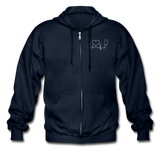 Nurse Flag Stethoscope Heart Beat Gildan Heavy Blend Adult Zip Hoodie - navy