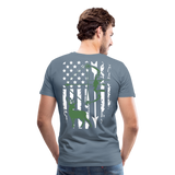 Bow Hunting Flag Men's Premium T-Shirt (KS1021) - steel blue