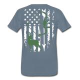 Bow Hunting Flag Men's Premium T-Shirt (KS1021) - steel blue