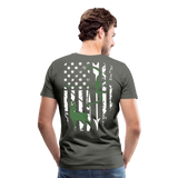 Bow Hunting Flag Men's Premium T-Shirt (KS1021) - asphalt gray