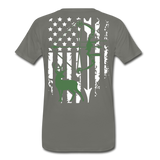Bow Hunting Flag Men's Premium T-Shirt (KS1021) - asphalt gray