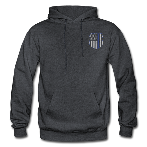 Young Police Flag Gildan Heavy Blend Adult Hoodie - charcoal grey