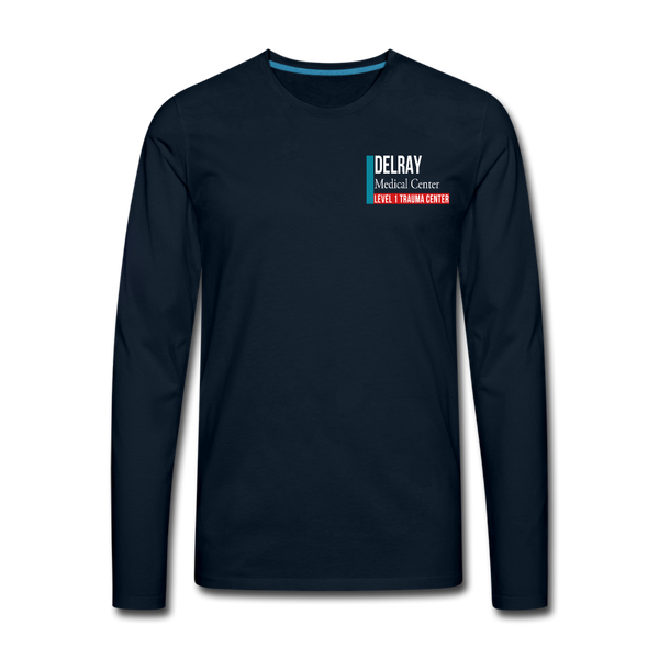 Delray Resus Navy Men's Premium Long Sleeve T-Shirt - deep navy